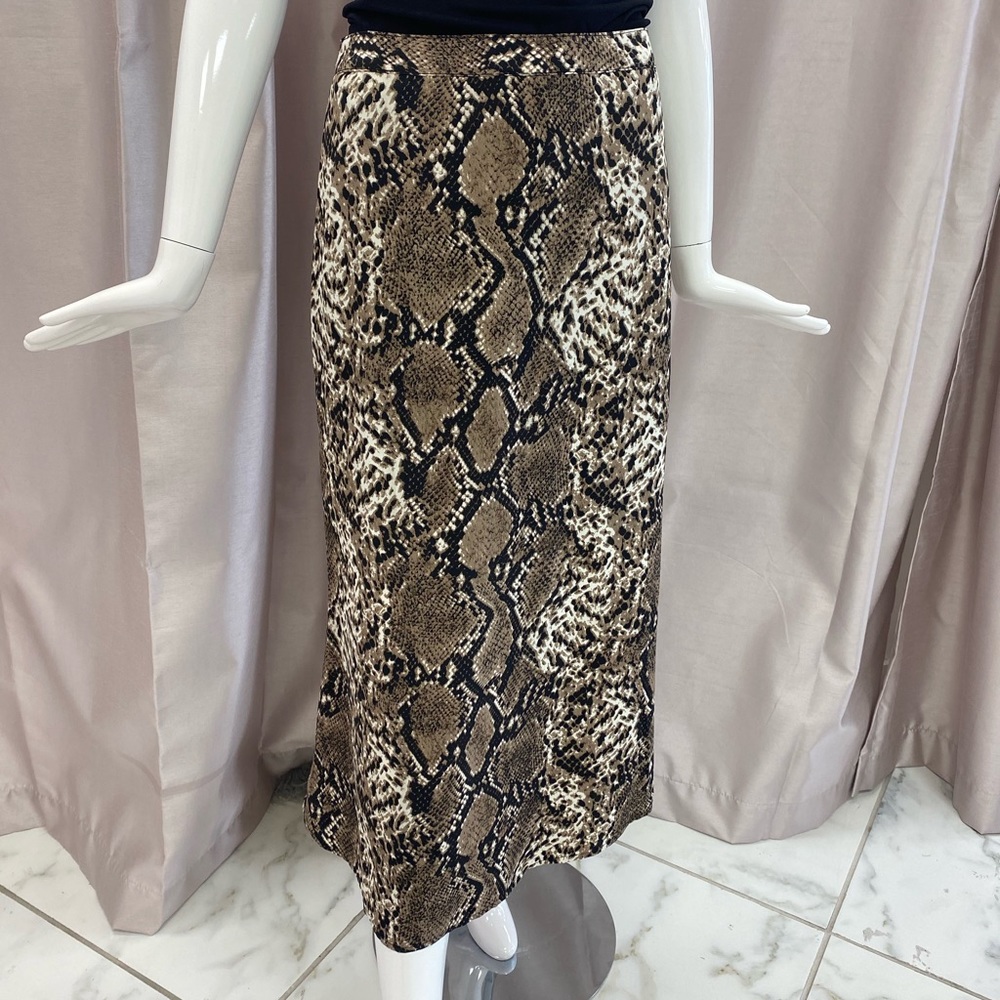 Snake Print Midi Skirt
